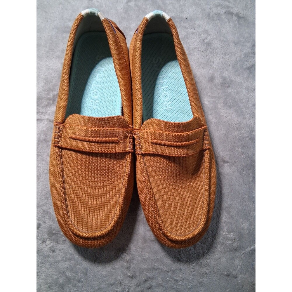 Rothy's The Driver Driving Loafer Slip On Flat Cognac Women's Size 8.5 Worn Once
